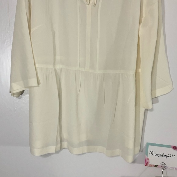 🆕 J.Jill cream 100% silk blouse, Large - Picture 4 of 6